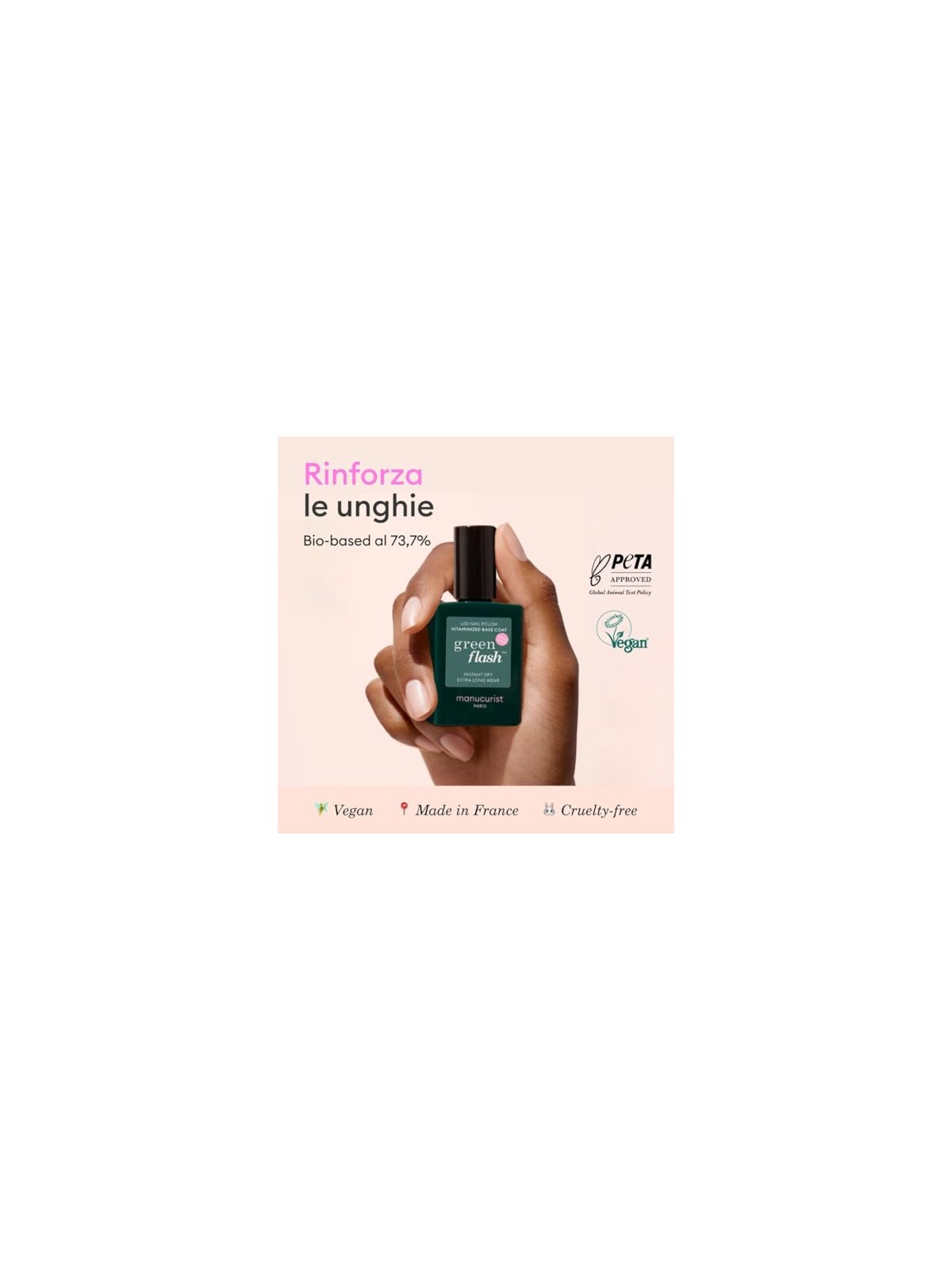 Manucurist Base per unghie in gel LED con resina naturale di canna da zucchero Green Flash 15ml