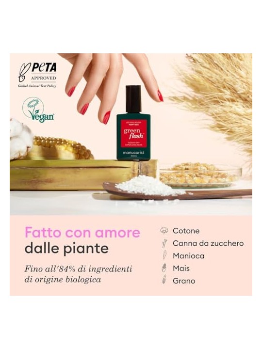 Manucurist Smalto per unghie in gel LED verde flash Hollyhock 15ml