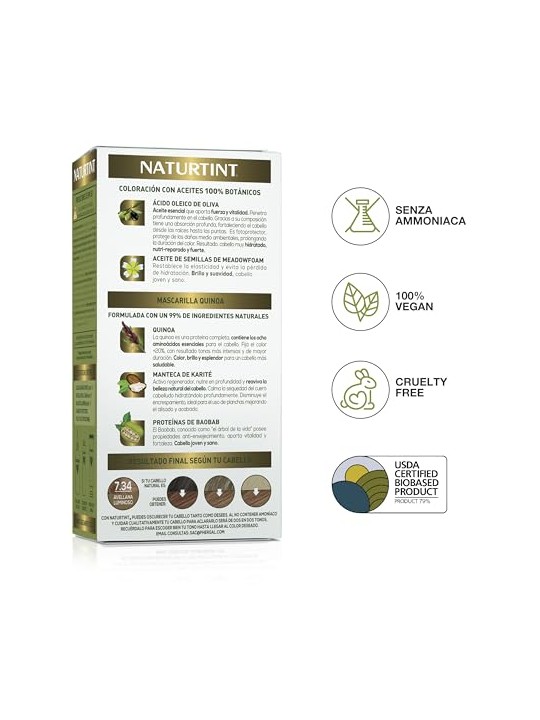 Naturtint 734 Tintura Senza Ammoniaca 150ml Unisex
