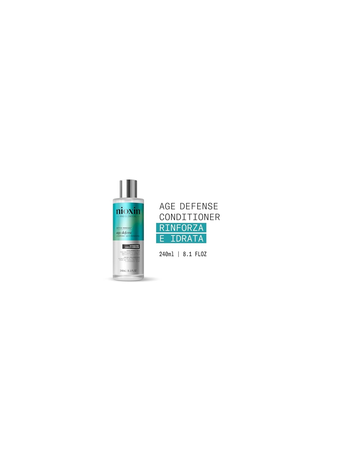 Nioxin AGE DEFENSE balsamo anti-età idratazione profonda con acido ialuronico 240ml unisex