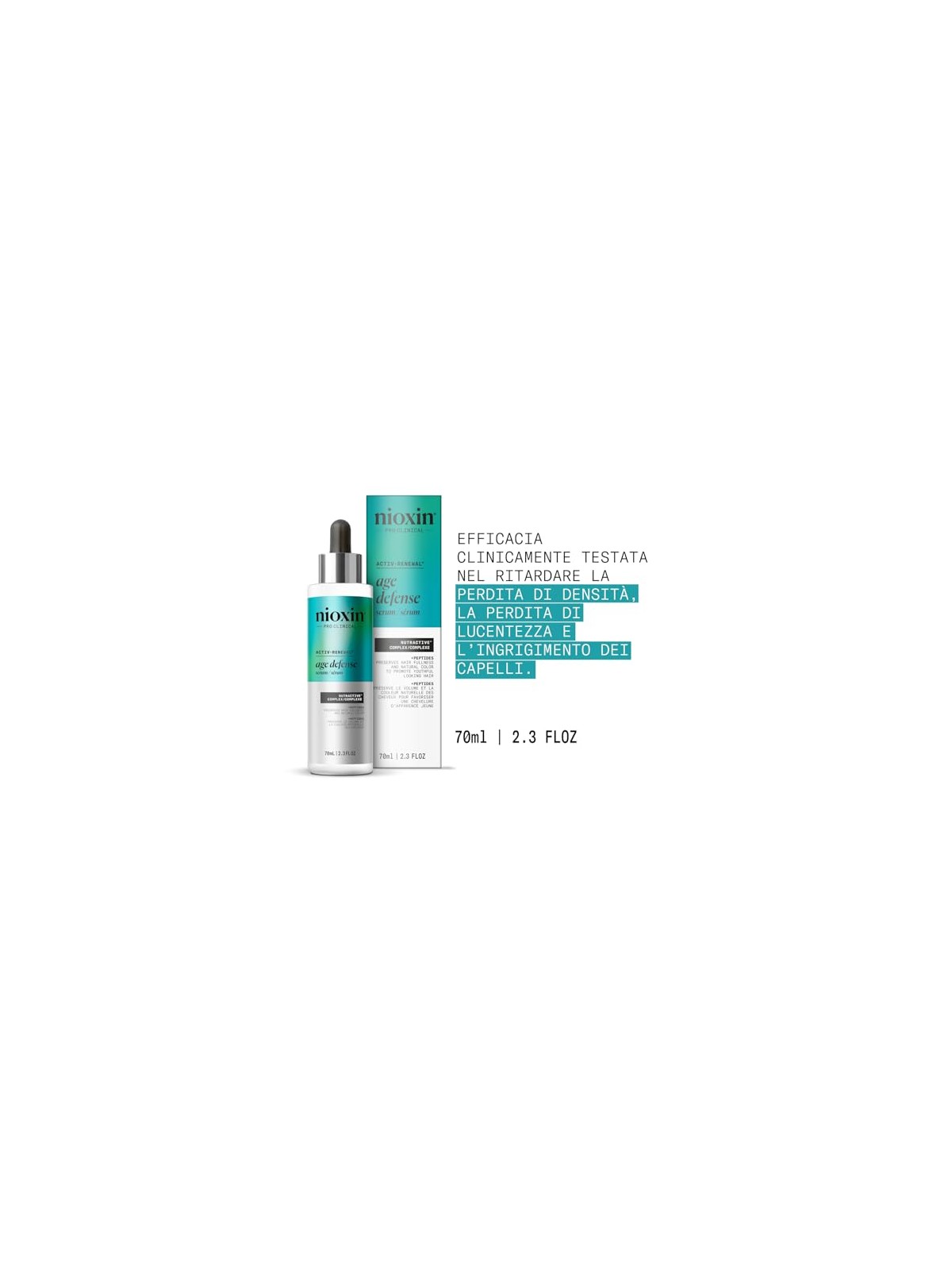 Nioxin Siero antietà senza risciacquo AGE DEFENSE con peptidi 70ml unisex