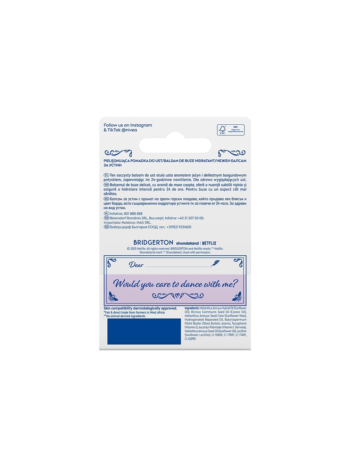 Nivea Bridgerton Edition balsamo nutriente per labbra Blueberry Pie 4
