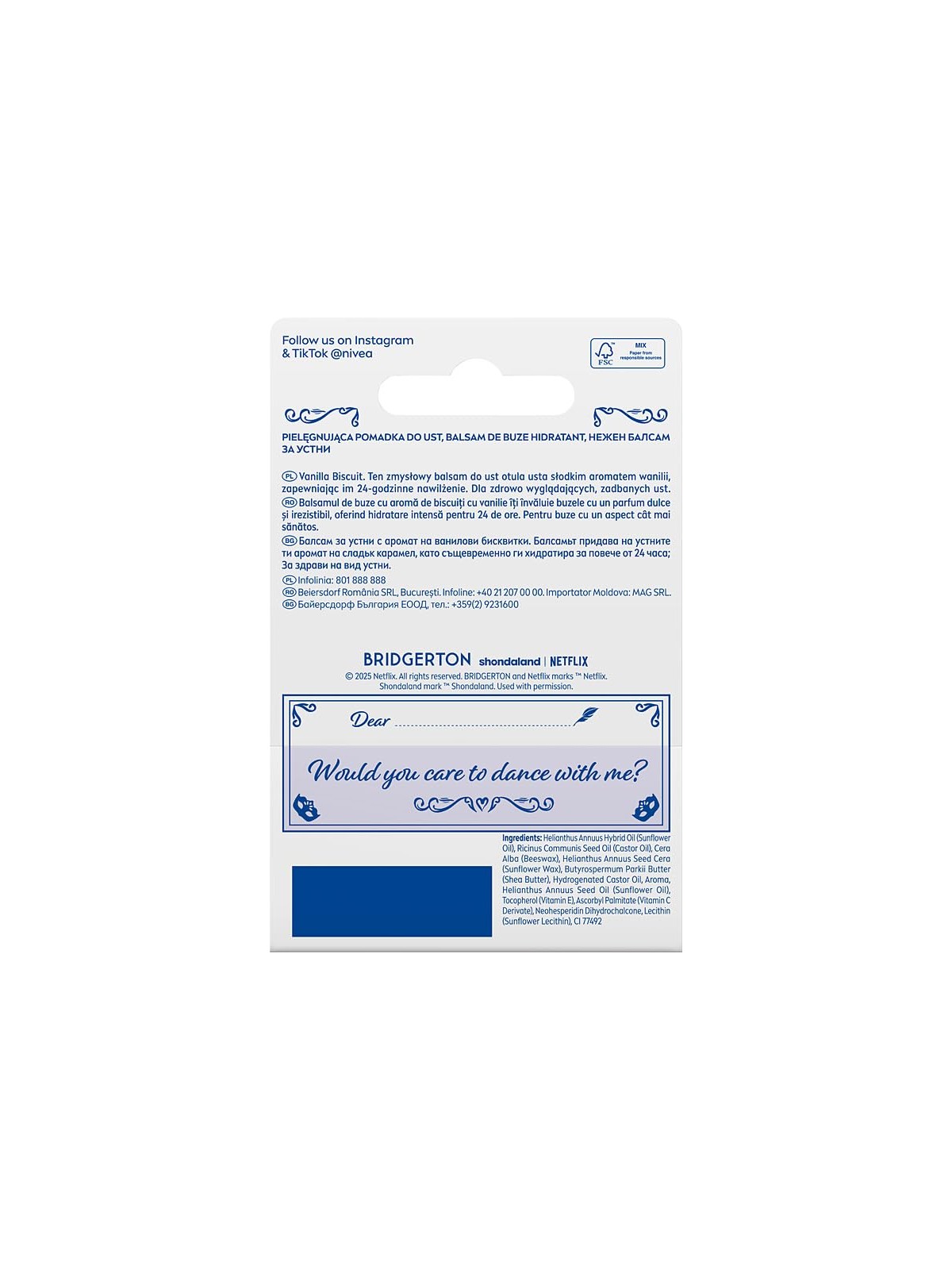 Nivea Bridgerton Edition Caring Balsam Per Labbra Biscotto alla vaniglia 4