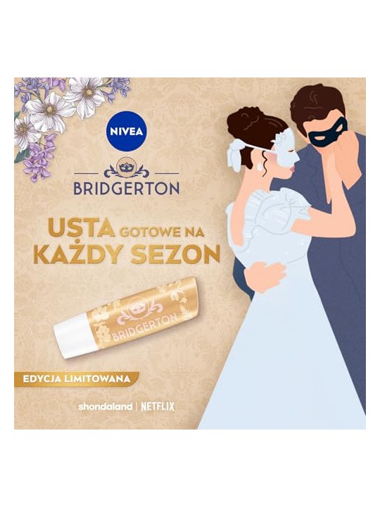 Nivea Bridgerton Edition Caring Balsam Per Labbra Biscotto alla vaniglia 4
