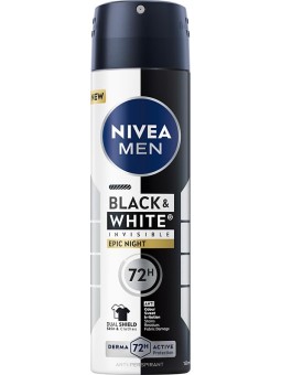 Nivea Deodorante antitraspirante Men Black&White Invisible Epic Night con spray 72h 150ml