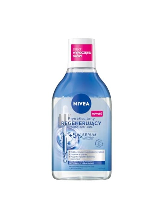 Nivea Liquido micellare struccante per pelli sensibili e danneggiate, rigenerante, 400ml.