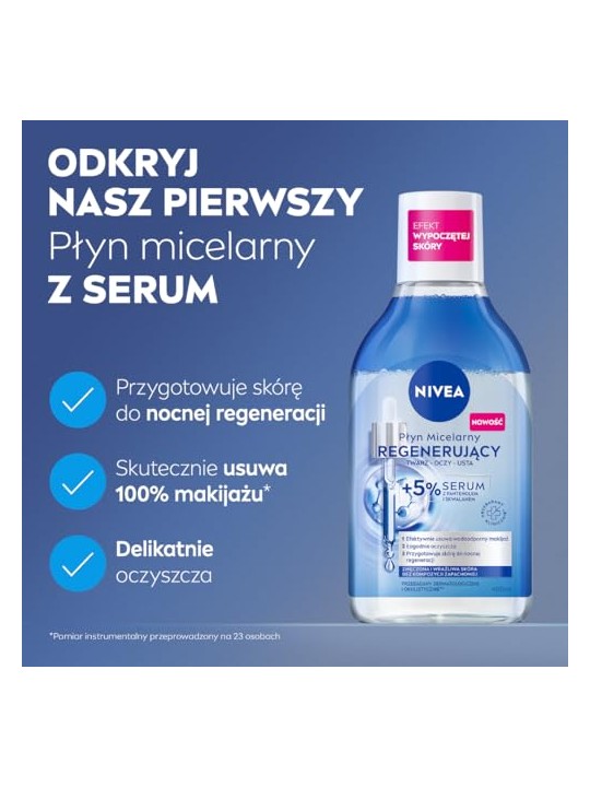Nivea Liquido micellare struccante per pelli sensibili e danneggiate, rigenerante, 400ml.