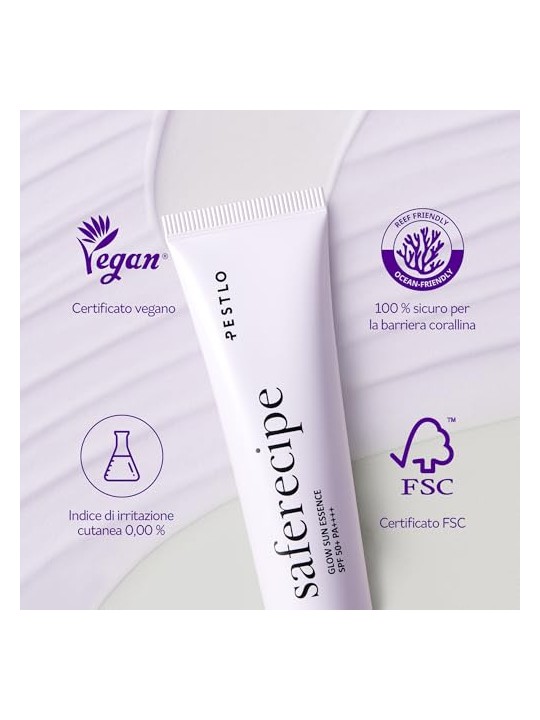 Pestelo Saferecipe Glow Sun Essence Crema Idratante Viso SPF50+ PA++++ 50ml