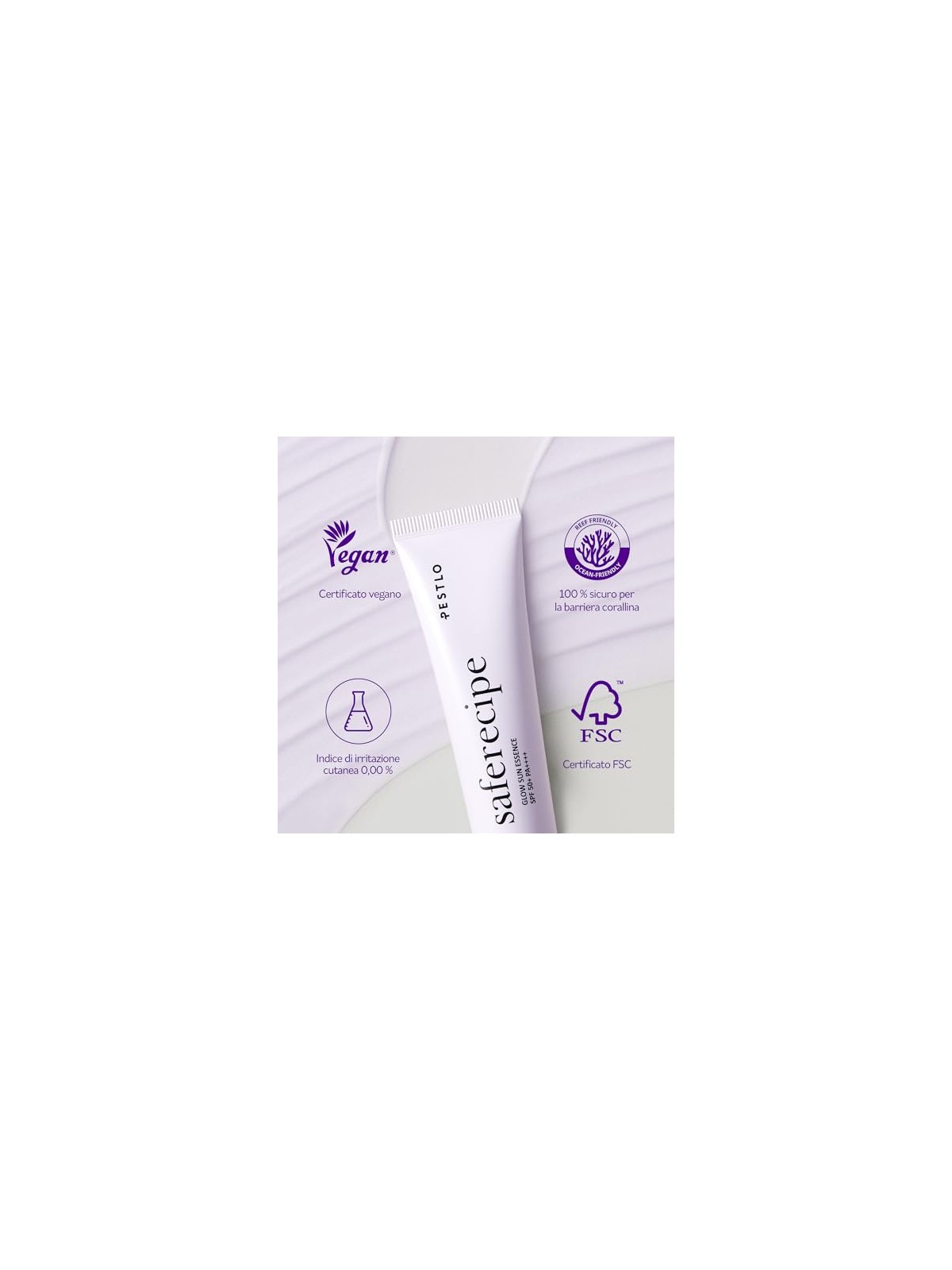 Pestelo Saferecipe Glow Sun Essence Crema Idratante Viso SPF50+ PA++++ 50ml