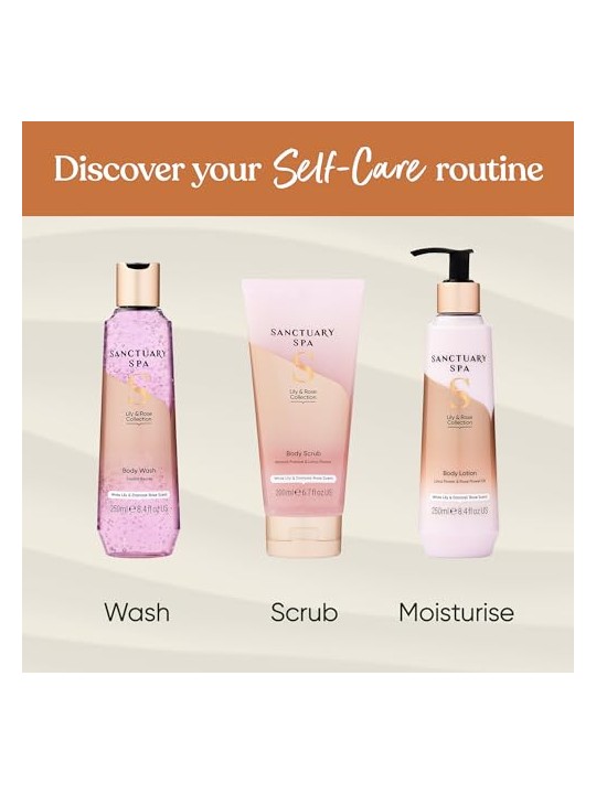 Sanctuary Spa Bagnoschiuma Gigli e rose, detergente corpo 250 ml donna