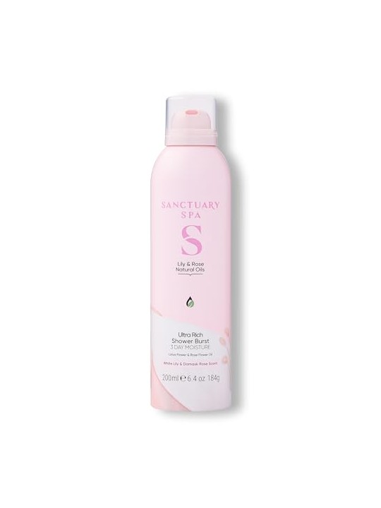 Sanctuary Spa Schiuma doccia Giglio e Rosa Shower Burst 200ml donna