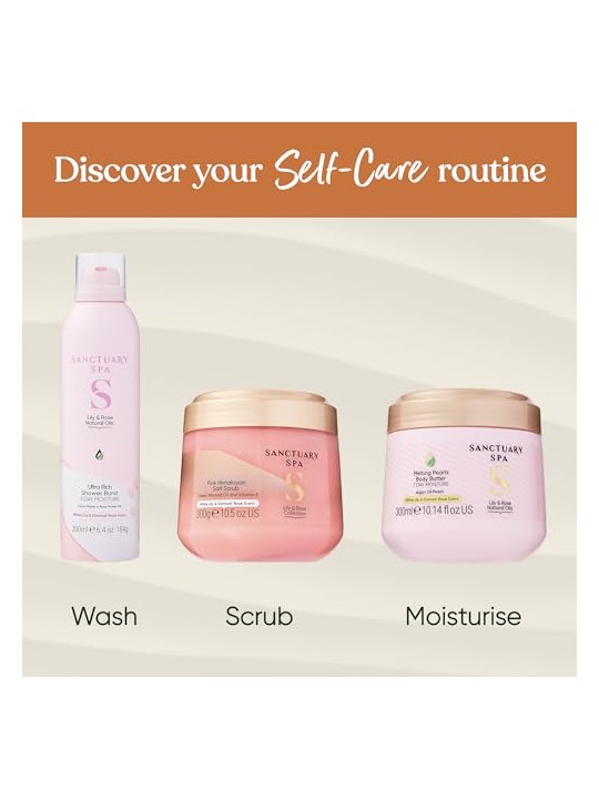 Sanctuary Spa Schiuma doccia Giglio e Rosa Shower Burst 200ml donna