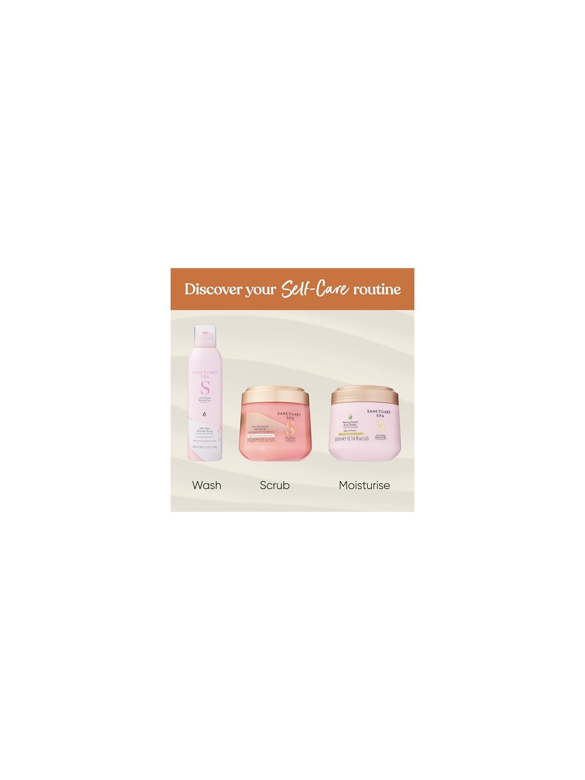 Sanctuary Spa Schiuma doccia Giglio e Rosa Shower Burst 200ml donna