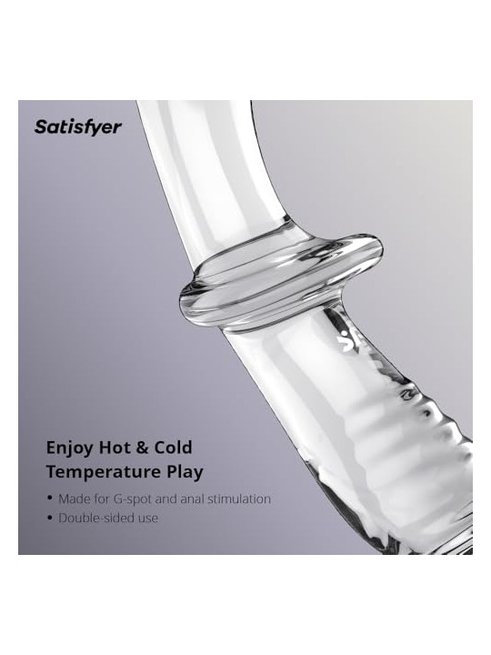 Satisfyer Doppio dildo in vetro di cristallo, dildo in vetro