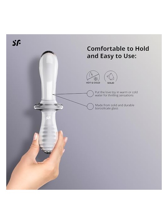 Satisfyer Doppio dildo in vetro di cristallo, dildo in vetro