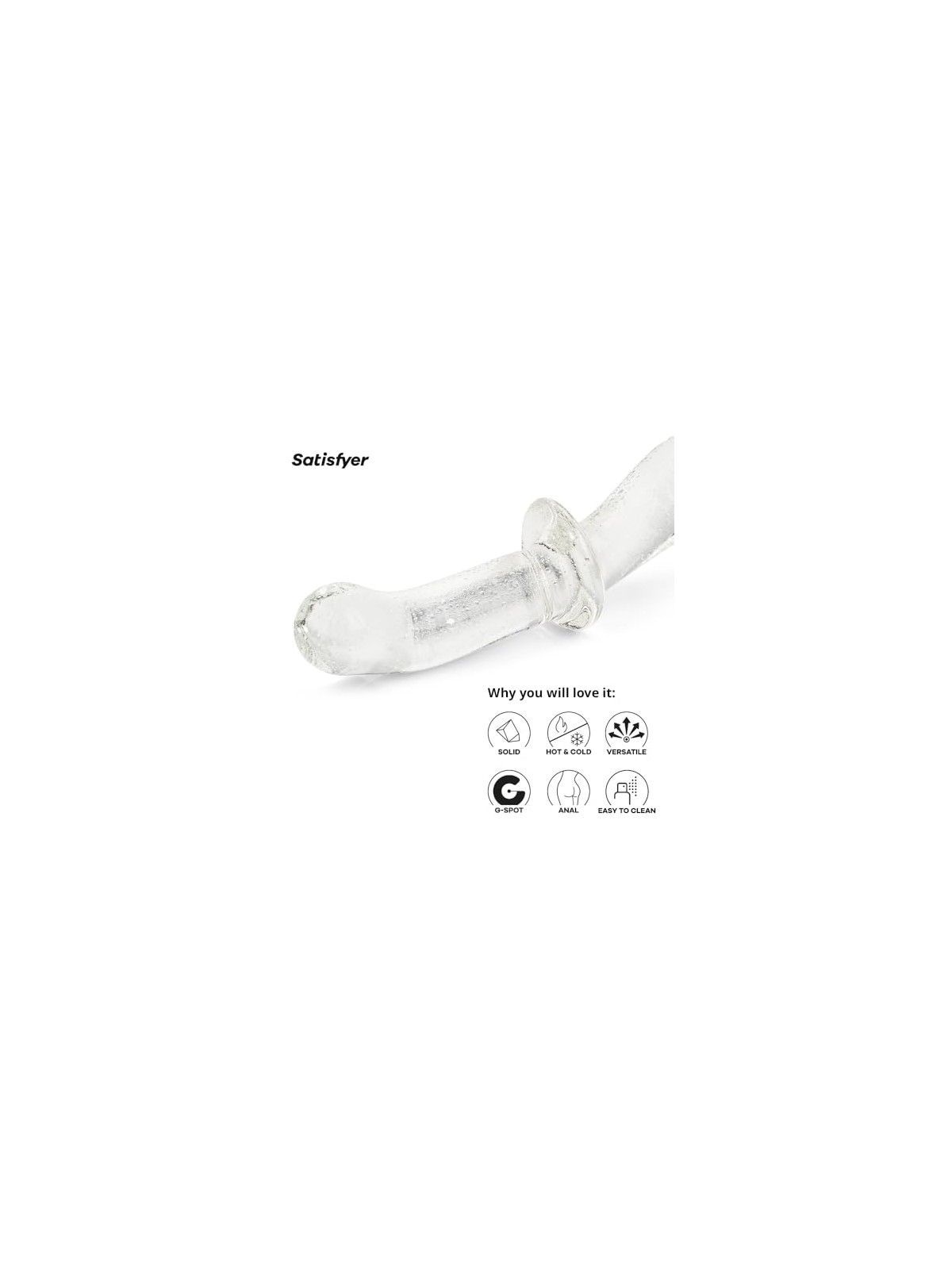 Satisfyer Doppio dildo in vetro di cristallo, dildo in vetro