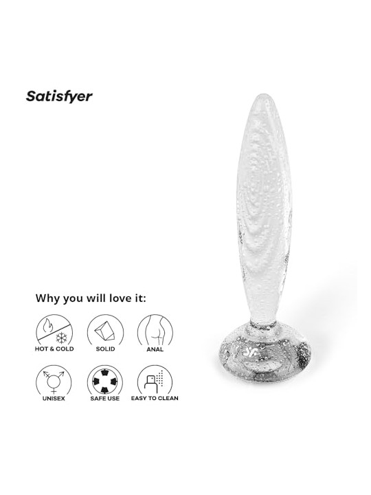 Satisfyer Pennello in vetro trasparente di cristallo scintillante