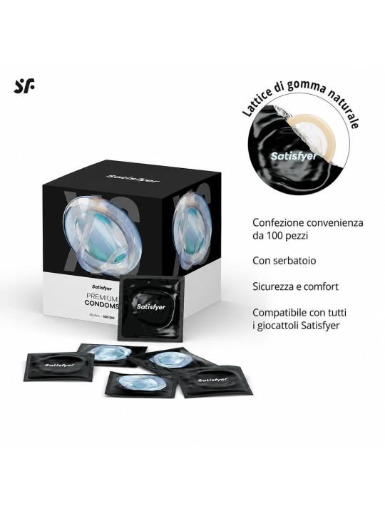 Satisfyer Preservativi preservativi 45mm 100 pezzi.