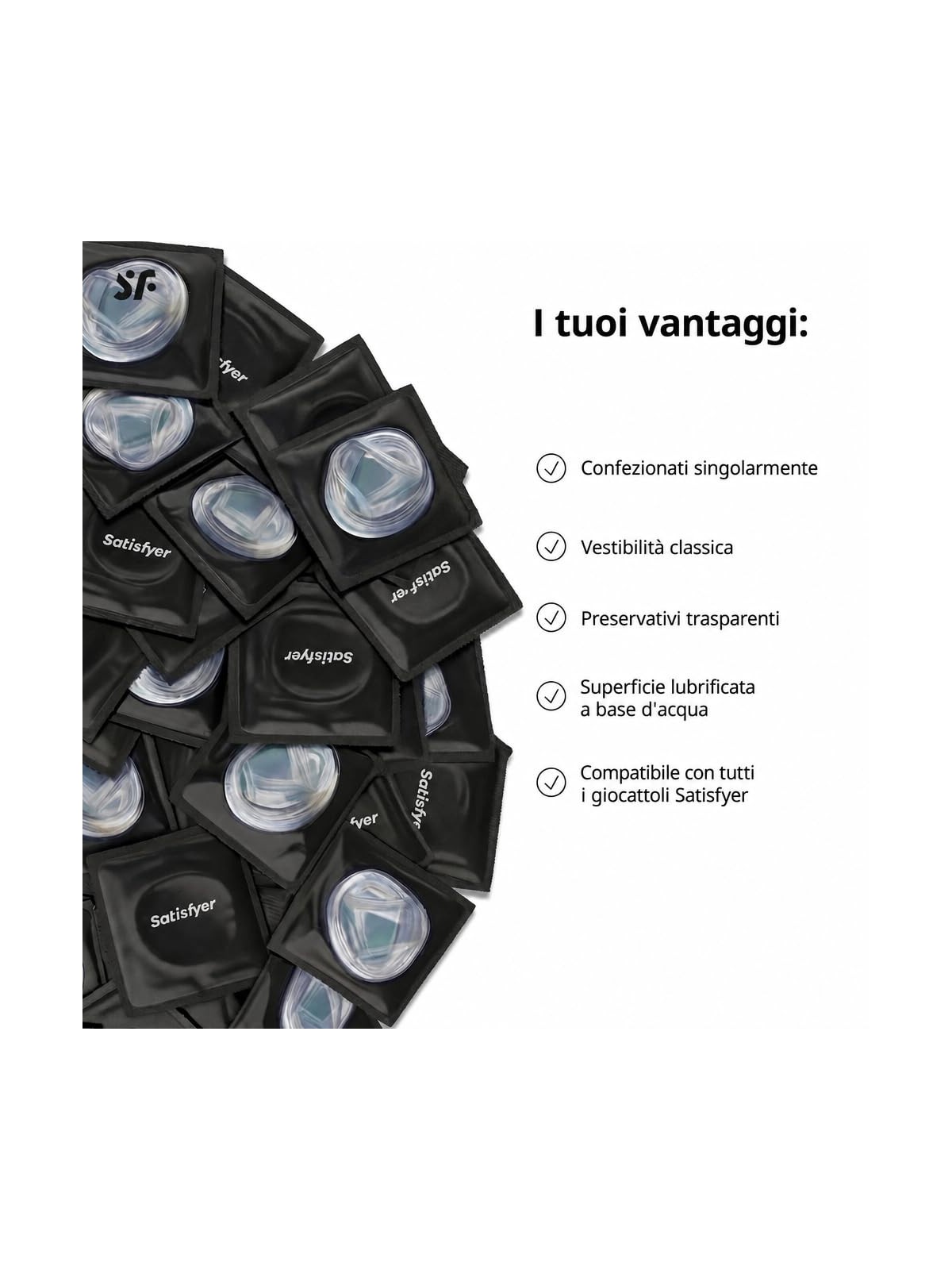 Satisfyer Preservativi preservativi 45mm 100 pezzi.