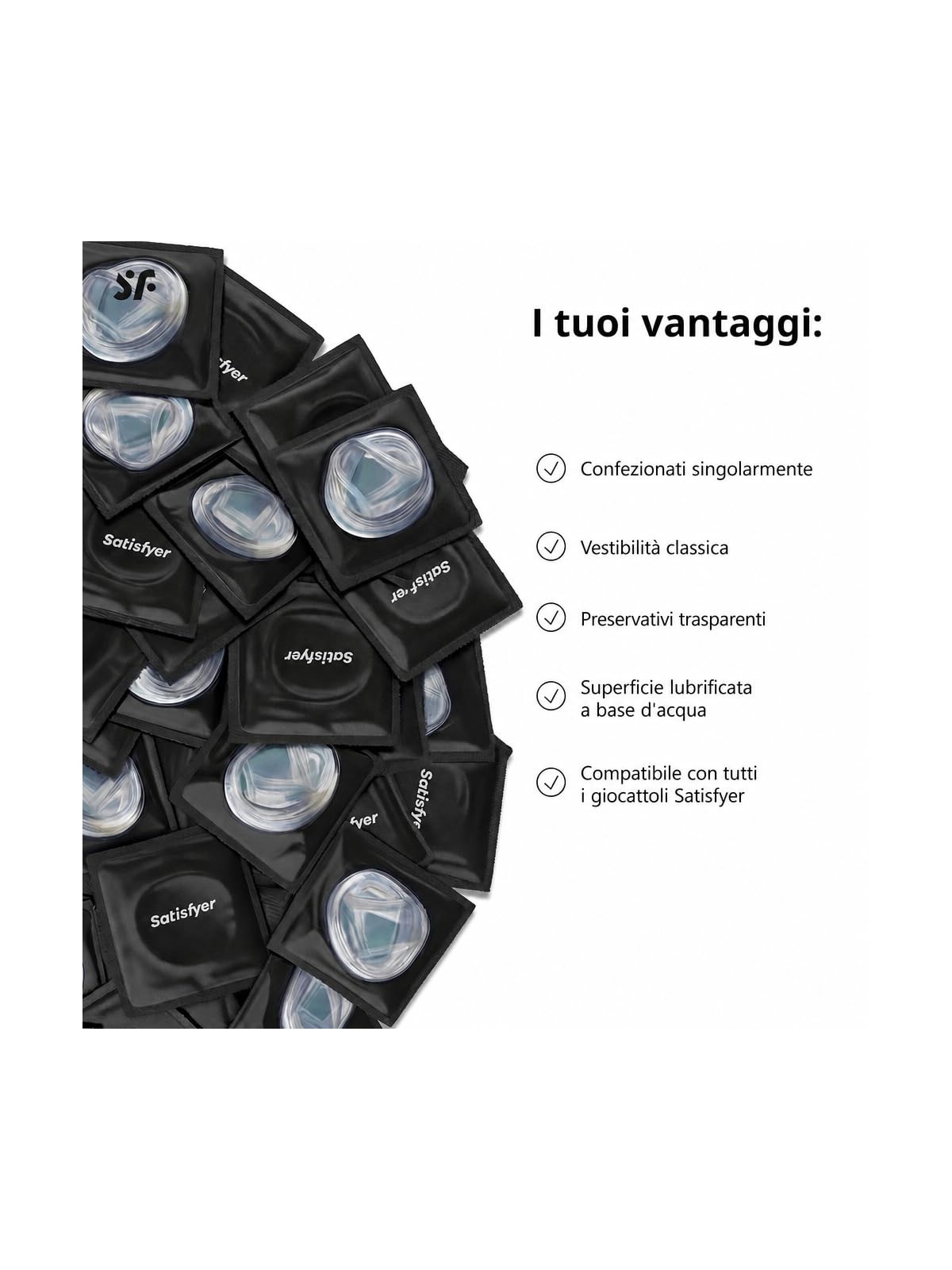 Satisfyer Preservativi preservativi 53mm 100 pezzi.