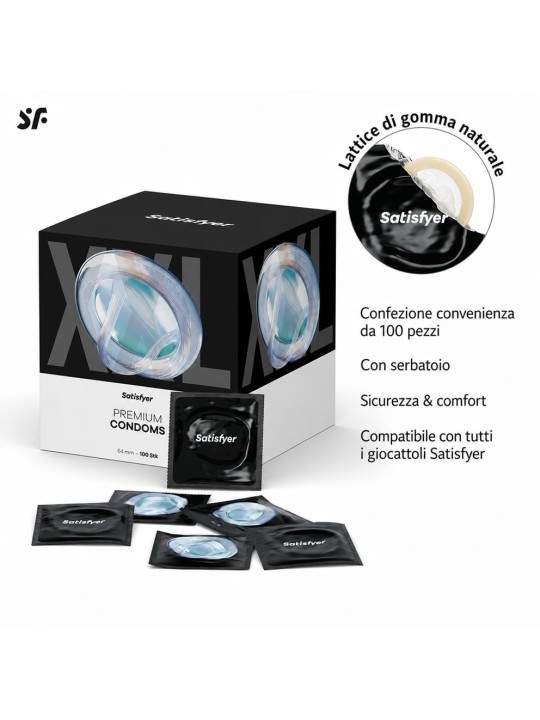Satisfyer Preservativi preservativi 64mm 100 pezzi.
