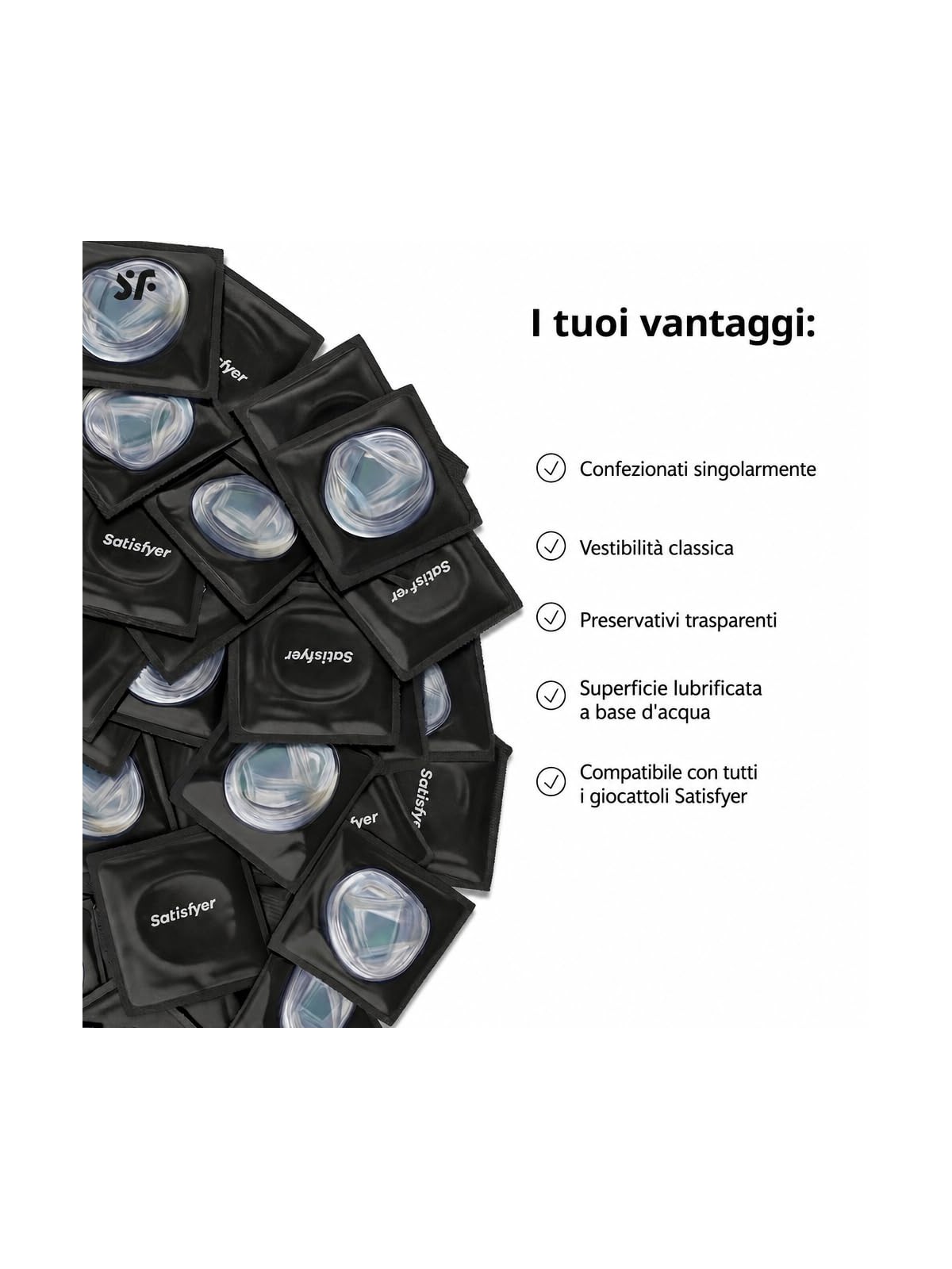 Satisfyer Preservativi preservativi 64mm 100 pezzi.