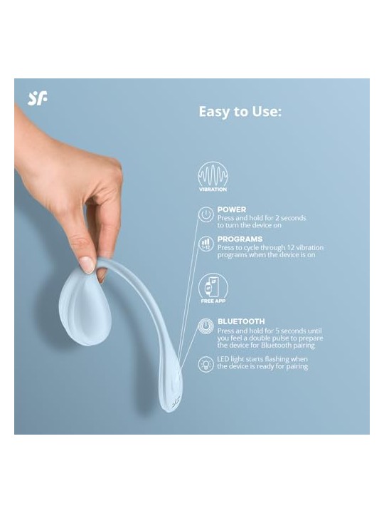 Satisfyer Stimolatore del punto G a petalo liscio, azzurro