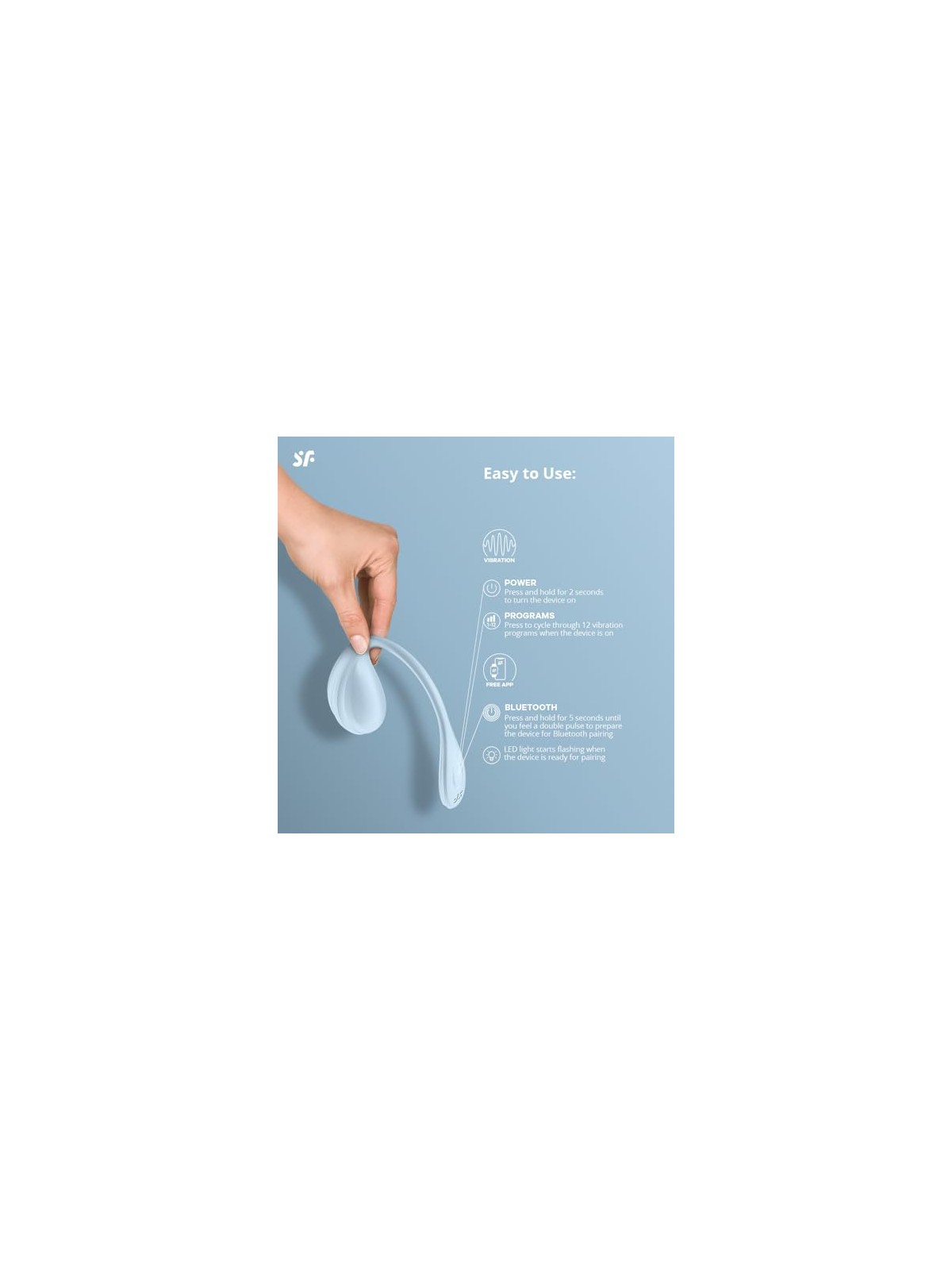 Satisfyer Stimolatore del punto G a petalo liscio, azzurro