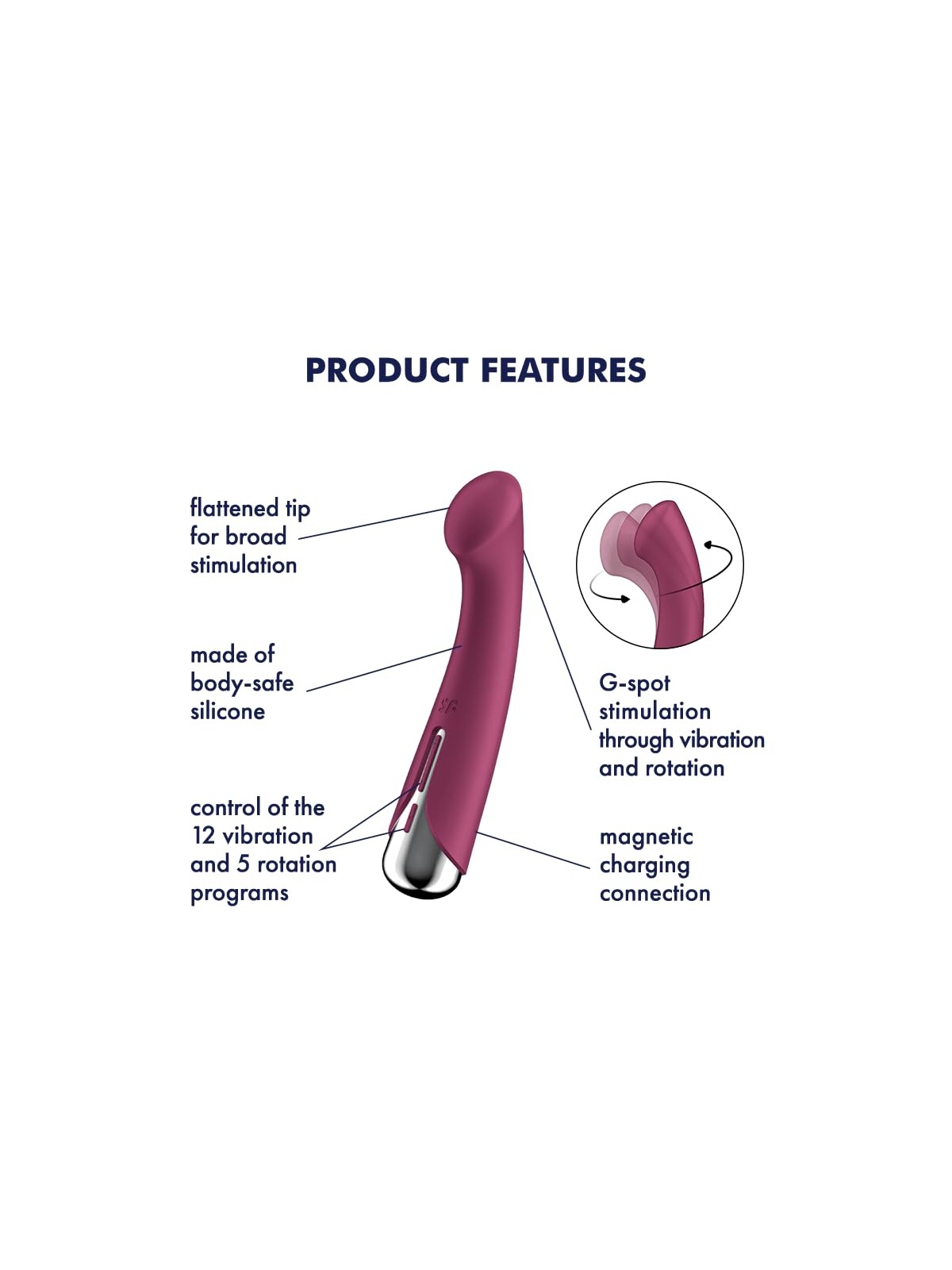 Satisfyer Stimolatore del punto G rotante rosso
