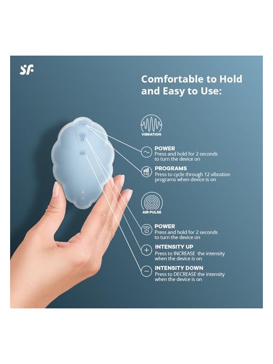 Satisfyer Stimolatore di potenza Cloud Dancer clitoride Blu