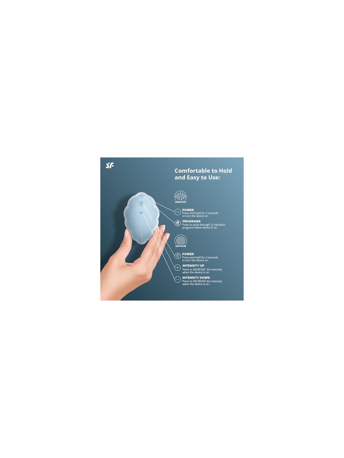 Satisfyer Stimolatore di potenza Cloud Dancer clitoride Blu