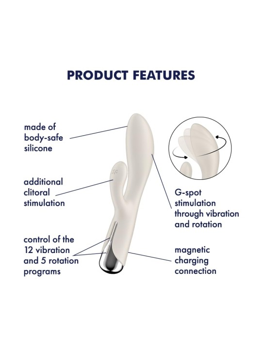 Satisfyer Vibratore Spinning Rabbit 1 per il punto G, beige