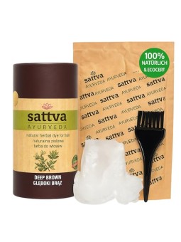 Sattva Tintura naturale alle erbe per capelli tintura naturale per capelli alle erbe Castano Scuro 150g