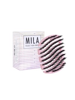 Sister young Spazzola per capelli Mila Pocket, piccola spazzola con setole di cinghiale, rosa