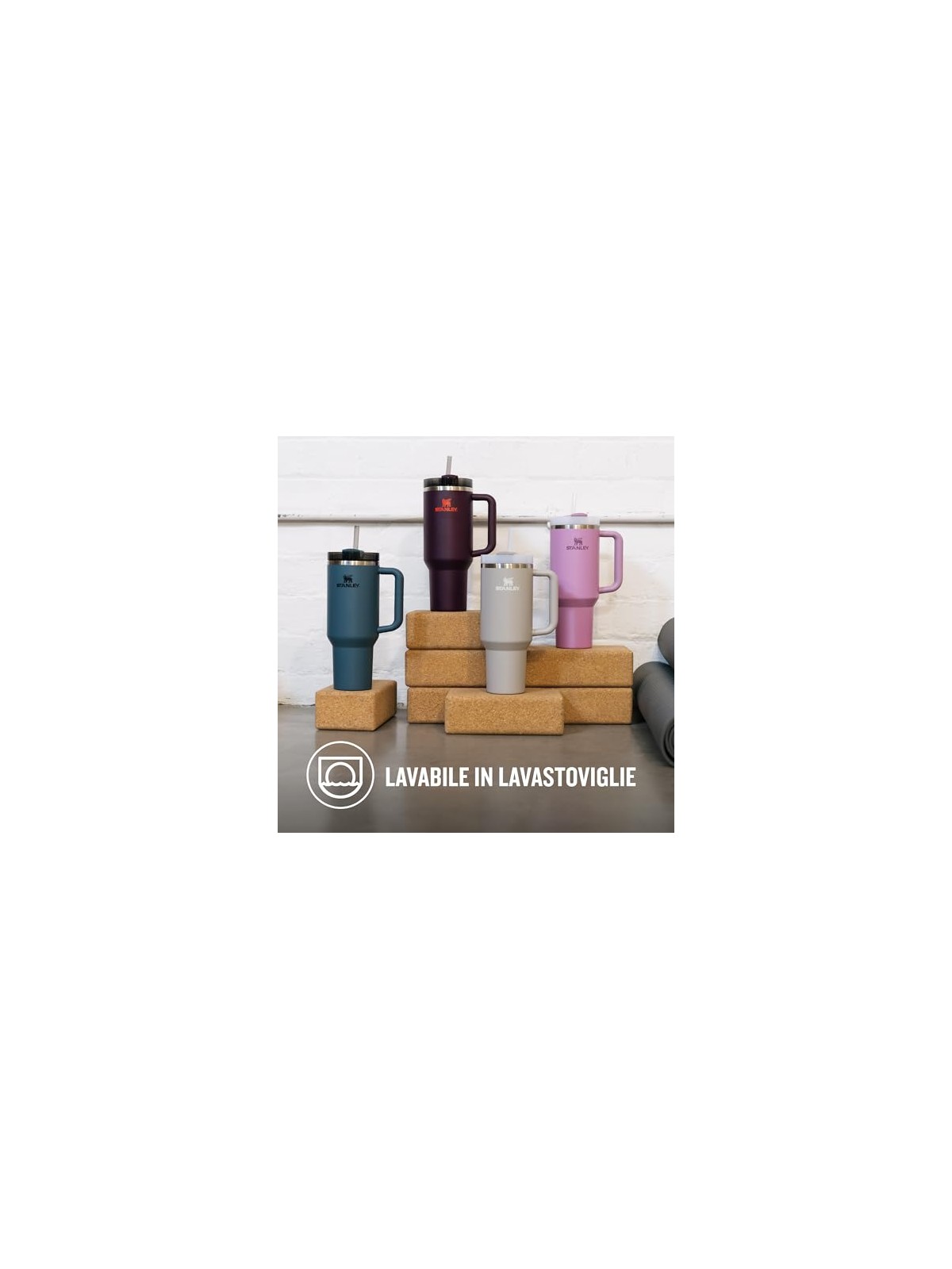 Stanley 1913 Quencher H2.O FlowState 1 Tazza termica in acciaio inox da 180 ml color cenere unisex