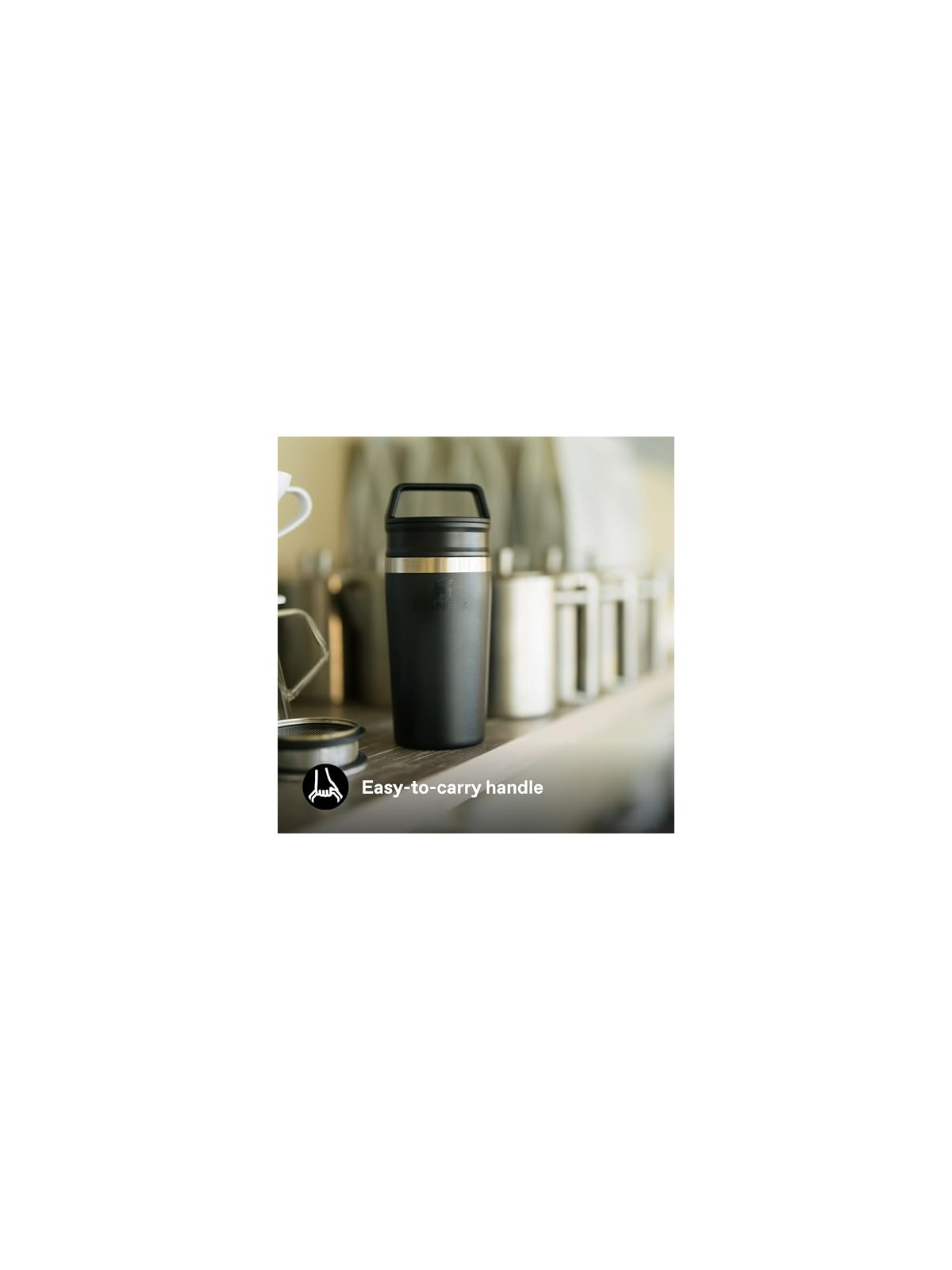 Stanley 1913 Tazza da viaggio Café-To-Go da 350 ml, nera. unisex