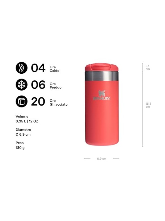 Stanley 1913 Tazza termica AeroLight™ Transit da 350 ml, colore corallo acceso. unisex