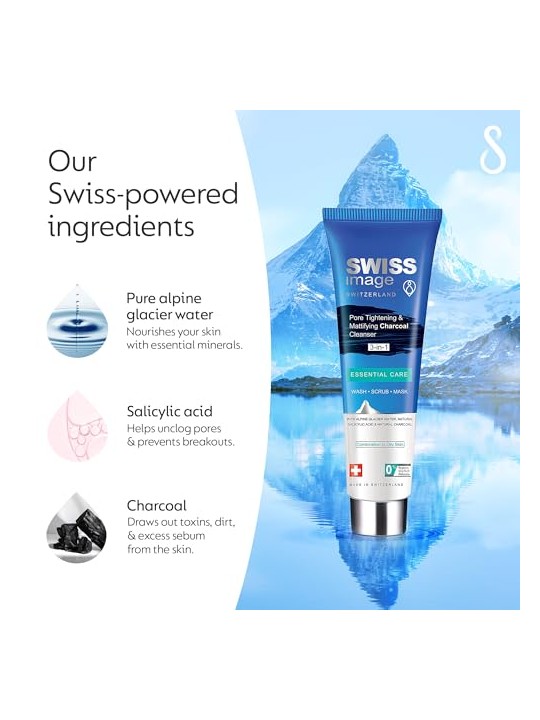 SWISS Image Essential Care Pore Tightening & Mattifying Charcoal Cleanser 100ml
