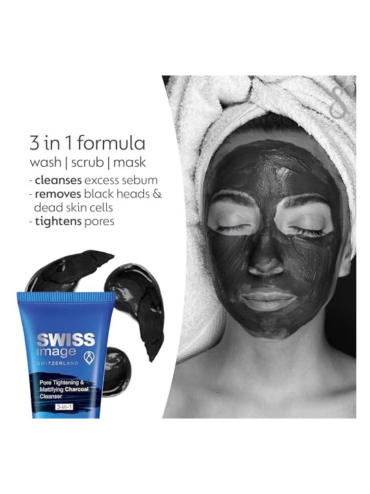 SWISS Image Essential Care Pore Tightening & Mattifying Charcoal Cleanser 100ml