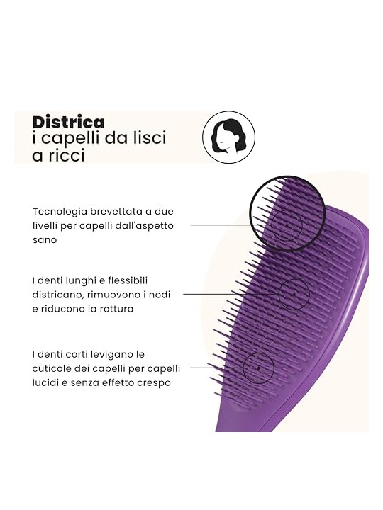 Tangle Teezer Spazzola districante definitiva per capelli, colore viola chiaro donna