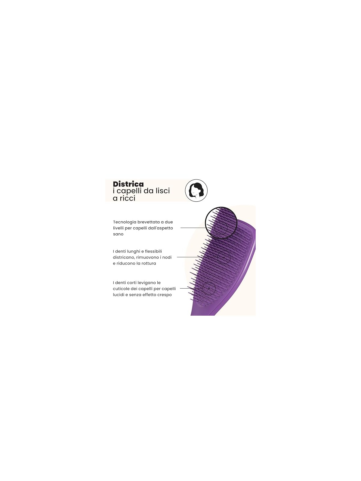 Tangle Teezer Spazzola districante definitiva per capelli, colore viola chiaro donna
