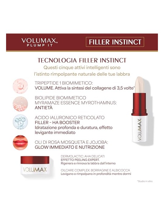 Volumax SET DI 2 TRATTAMENTI ANTI-ETÀ VOLUMX PLUMP IT FILLER Lip balm 1 u + Day Stick 1 u unisex