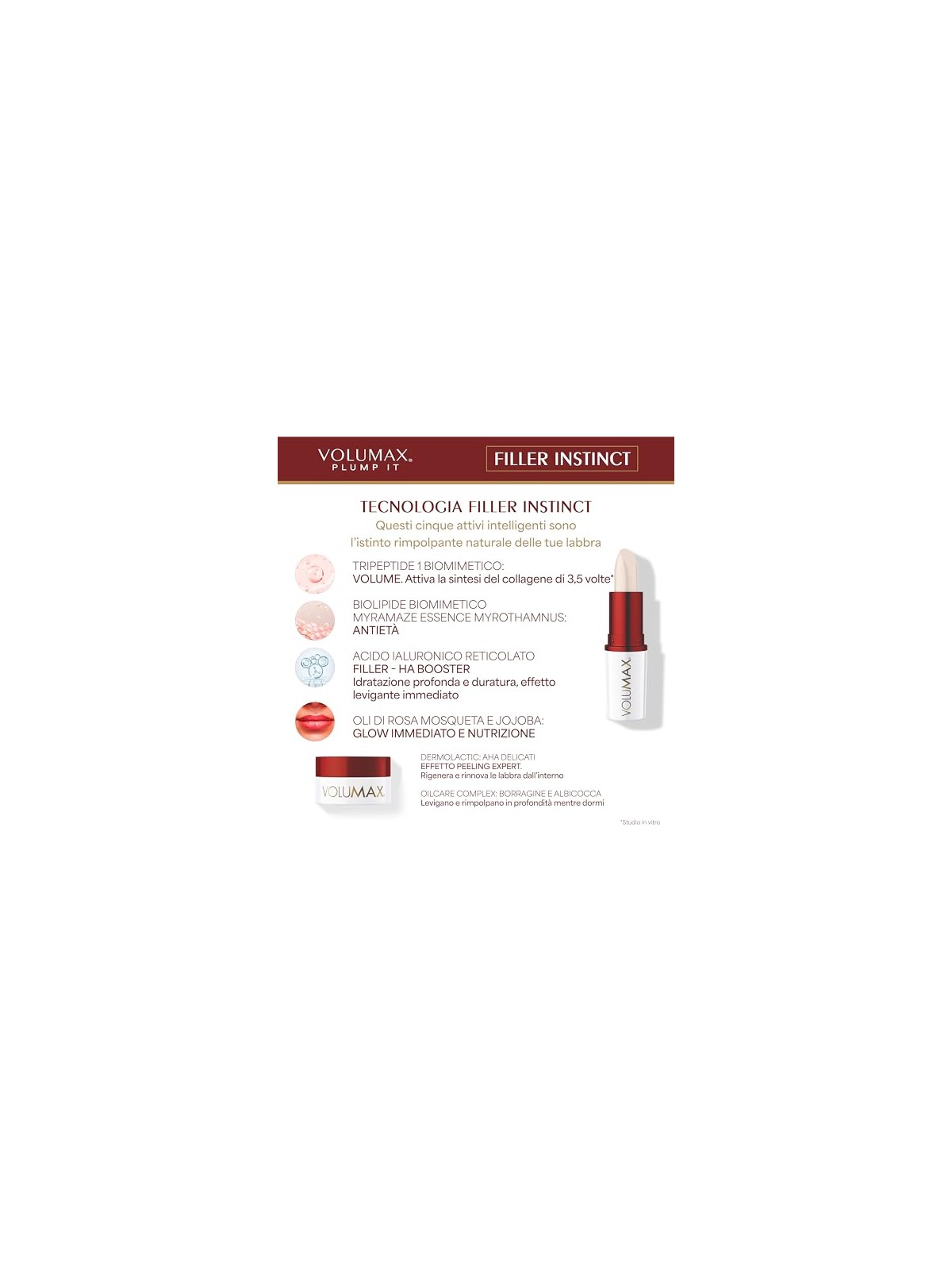 Volumax SET DI 2 TRATTAMENTI ANTI-ETÀ VOLUMX PLUMP IT FILLER Lip balm 1 u + Day Stick 1 u unisex