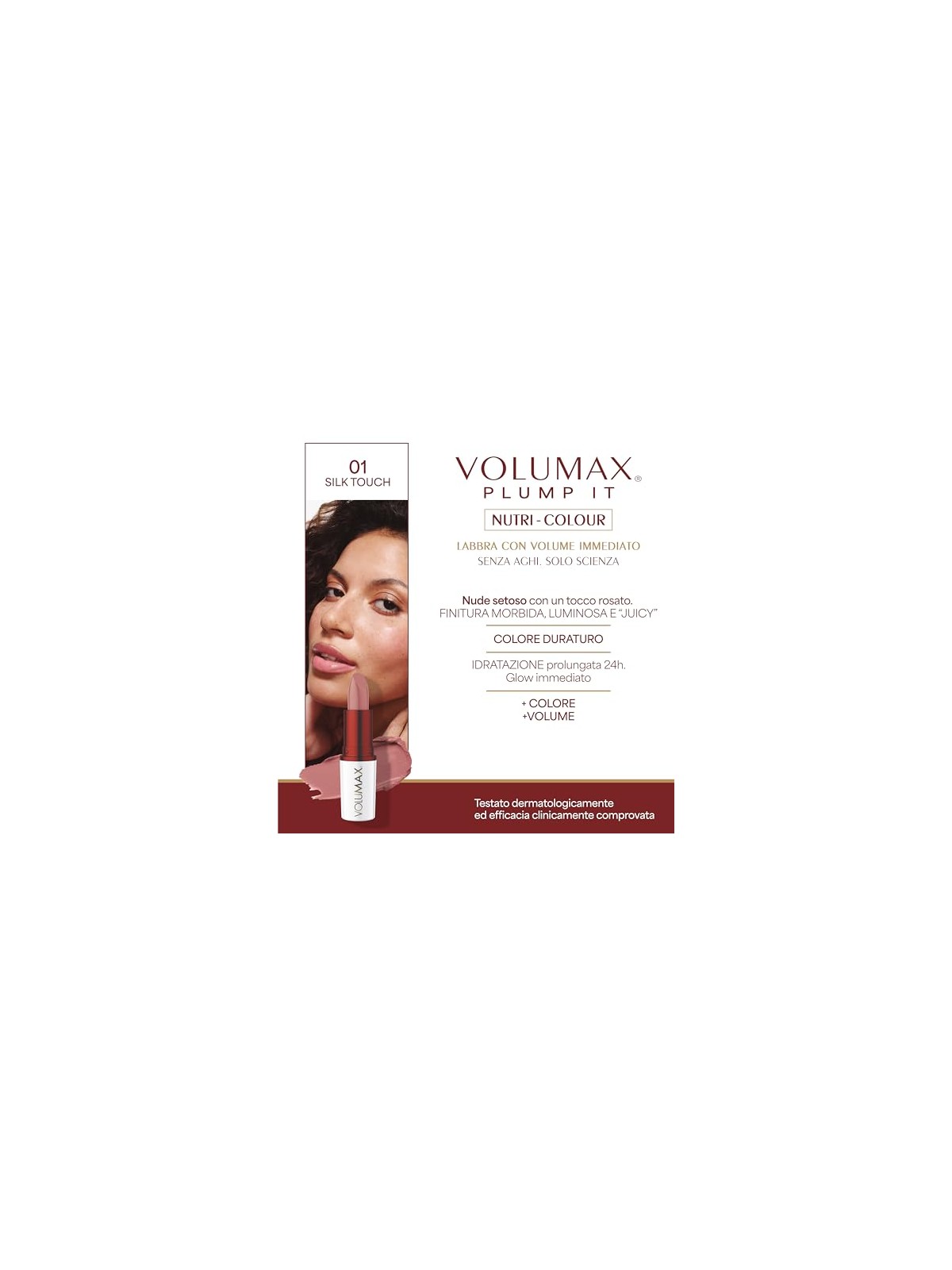 Volumax Trattamento labbra antietà PLUMP IT NUTRI-COLOUR n.01-Silk Touch 4gr unisex