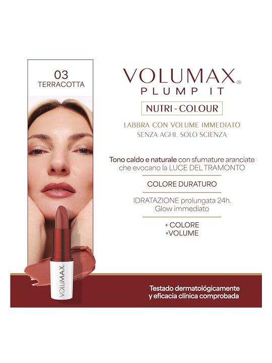 Volumax Trattamento labbra antietà PLUMP IT NUTRI-COLOUR n.03-Terracotta 4gr unisex