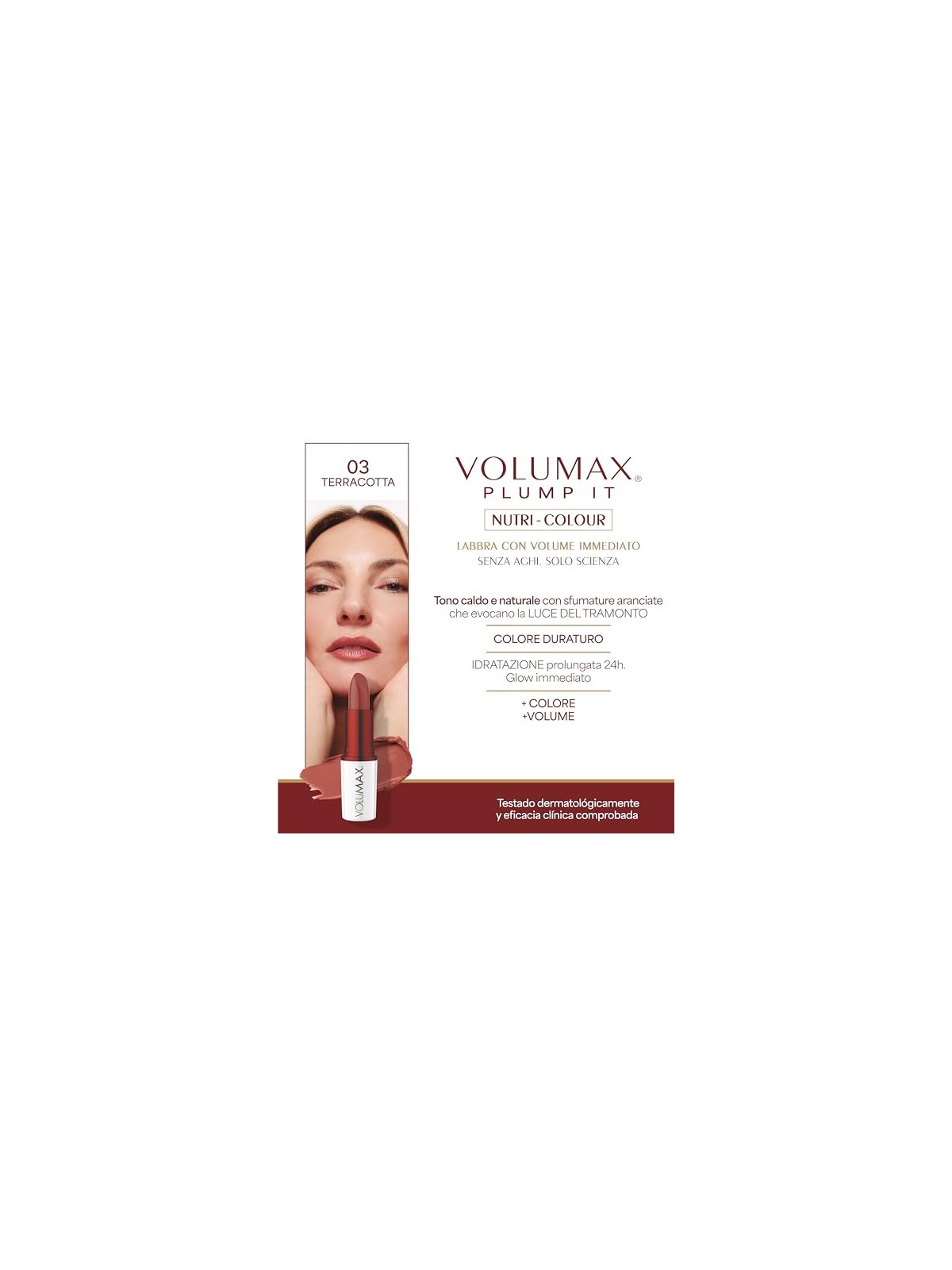 Volumax Trattamento labbra antietà PLUMP IT NUTRI-COLOUR n.03-Terracotta 4gr unisex