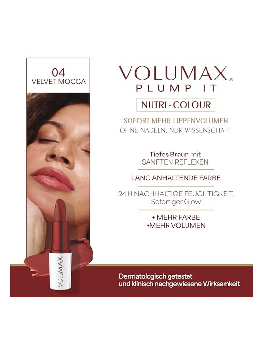 Volumax Trattamento labbra antietà PLUMP IT NUTRI-COLOUR n.04-Velvet Mocca 4gr unisex