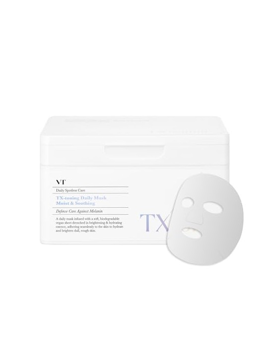 VT Cosmetics Maschera in tessuto illuminante Tx-Toning Daily Mask, 30 pezzi donna