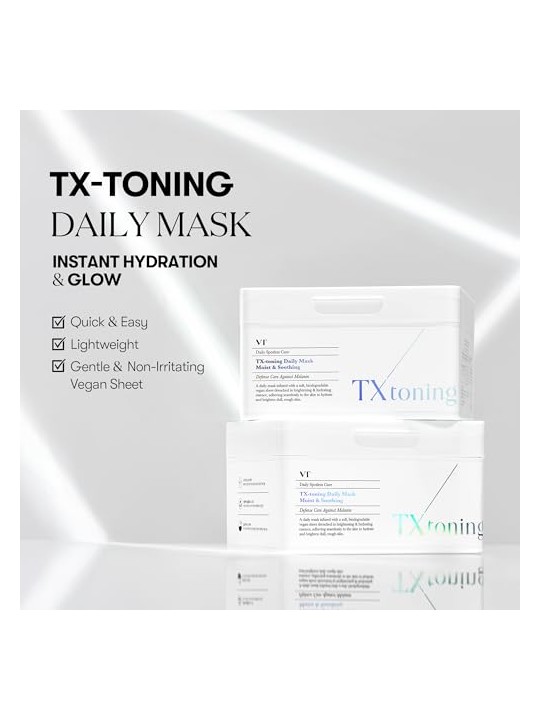 VT Cosmetics Maschera in tessuto illuminante Tx-Toning Daily Mask, 30 pezzi donna