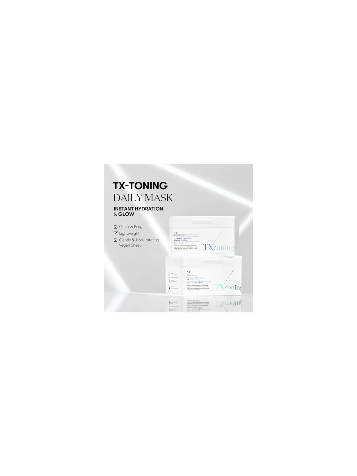 VT Cosmetics Maschera in tessuto illuminante Tx-Toning Daily Mask, 30 pezzi donna
